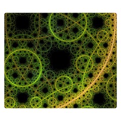 Abstract Circles Yellow Black Double Sided Flano Blanket (small) 