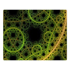 Abstract Circles Yellow Black Double Sided Flano Blanket (large) 