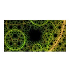 Abstract Circles Yellow Black Satin Wrap