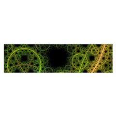 Abstract Circles Yellow Black Satin Scarf (oblong)