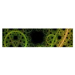 Abstract Circles Yellow Black Satin Scarf (Oblong) Front