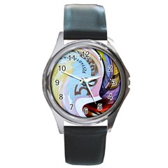 Abstract Currency Background Round Metal Watch by Amaryn4rt