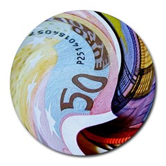 Abstract Currency Background Round Mousepads by Amaryn4rt