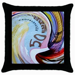 Abstract Currency Background Throw Pillow Case (black) by Amaryn4rt