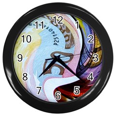 Abstract Currency Background Wall Clocks (black)