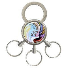 Abstract Currency Background 3-ring Key Chains