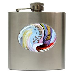 Abstract Currency Background Hip Flask (6 Oz)