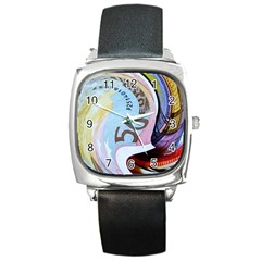 Abstract Currency Background Square Metal Watch by Amaryn4rt