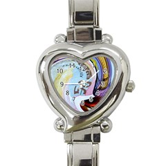 Abstract Currency Background Heart Italian Charm Watch by Amaryn4rt