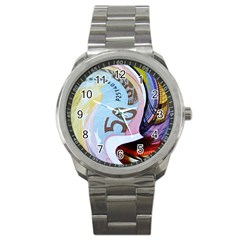 Abstract Currency Background Sport Metal Watch by Amaryn4rt