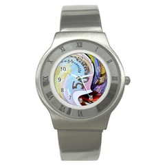 Abstract Currency Background Stainless Steel Watch by Amaryn4rt