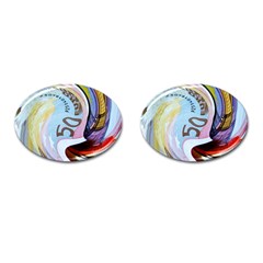 Abstract Currency Background Cufflinks (oval) by Amaryn4rt