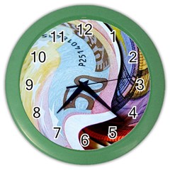 Abstract Currency Background Color Wall Clocks