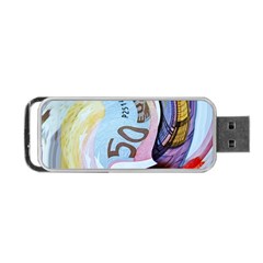 Abstract Currency Background Portable Usb Flash (one Side) by Amaryn4rt