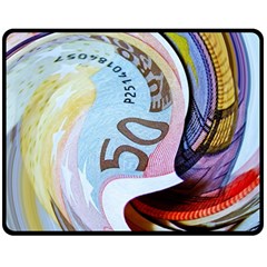 Abstract Currency Background Double Sided Fleece Blanket (medium) 