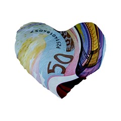 Abstract Currency Background Standard 16  Premium Flano Heart Shape Cushions