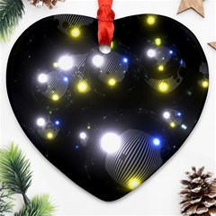 Abstract Dark Spheres Psy Trance Ornament (heart)