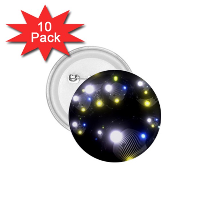 Abstract Dark Spheres Psy Trance 1.75  Buttons (10 pack)