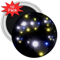 Abstract Dark Spheres Psy Trance 3  Magnets (10 Pack)  by Amaryn4rt