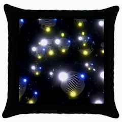 Abstract Dark Spheres Psy Trance Throw Pillow Case (black)