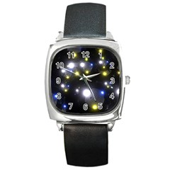 Abstract Dark Spheres Psy Trance Square Metal Watch by Amaryn4rt