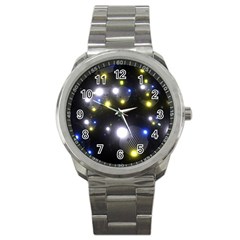 Abstract Dark Spheres Psy Trance Sport Metal Watch by Amaryn4rt