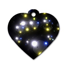 Abstract Dark Spheres Psy Trance Dog Tag Heart (two Sides) by Amaryn4rt