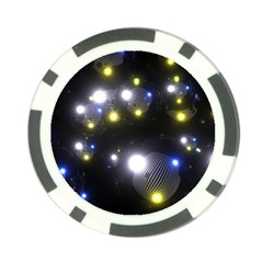 Abstract Dark Spheres Psy Trance Poker Chip Card Guard