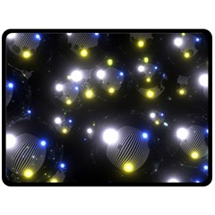 Abstract Dark Spheres Psy Trance Fleece Blanket (large) 