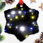 Abstract Dark Spheres Psy Trance Snowflake Ornament (Two Sides) Front