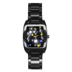 Abstract Dark Spheres Psy Trance Stainless Steel Barrel Watch by Amaryn4rt