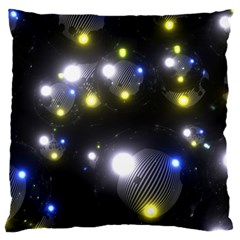 Abstract Dark Spheres Psy Trance Large Flano Cushion Case (one Side)