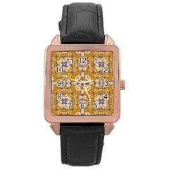 Abstract Elegant Background Card Rose Gold Leather Watch 