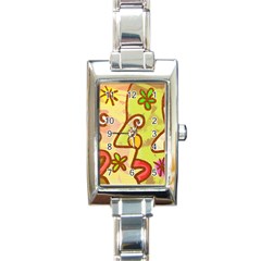 Abstract Faces Abstract Spiral Rectangle Italian Charm Watch by Amaryn4rt