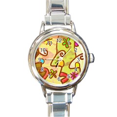 Abstract Faces Abstract Spiral Round Italian Charm Watch