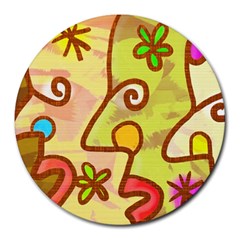 Abstract Faces Abstract Spiral Round Mousepads