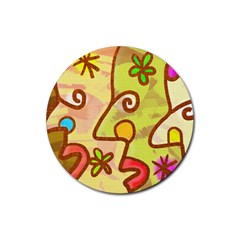 Abstract Faces Abstract Spiral Rubber Coaster (round) 