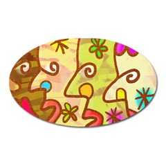 Abstract Faces Abstract Spiral Oval Magnet by Amaryn4rt