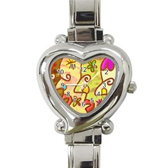 Abstract Faces Abstract Spiral Heart Italian Charm Watch