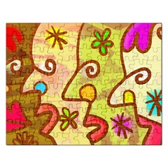 Abstract Faces Abstract Spiral Rectangular Jigsaw Puzzl