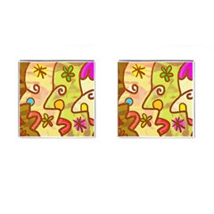 Abstract Faces Abstract Spiral Cufflinks (square)