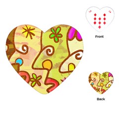 Abstract Faces Abstract Spiral Playing Cards (heart)  by Amaryn4rt