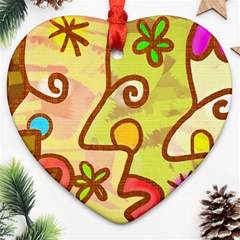 Abstract Faces Abstract Spiral Heart Ornament (two Sides) by Amaryn4rt