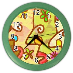 Abstract Faces Abstract Spiral Color Wall Clocks