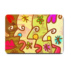 Abstract Faces Abstract Spiral Small Doormat  by Amaryn4rt