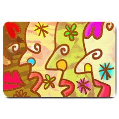 Abstract Faces Abstract Spiral Large Doormat  by Amaryn4rt