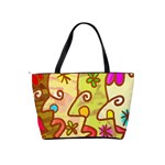 Abstract Faces Abstract Spiral Shoulder Handbags Back