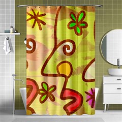 Abstract Faces Abstract Spiral Shower Curtain 48  X 72  (small) 