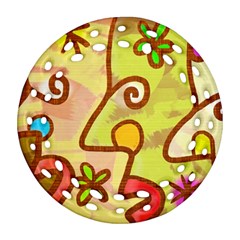 Abstract Faces Abstract Spiral Round Filigree Ornament (two Sides) by Amaryn4rt