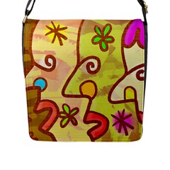 Abstract Faces Abstract Spiral Flap Messenger Bag (l)  by Amaryn4rt